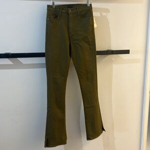 Mother HW Runaway Slice Heel. Wash: Frg Fir Green. Size 29.